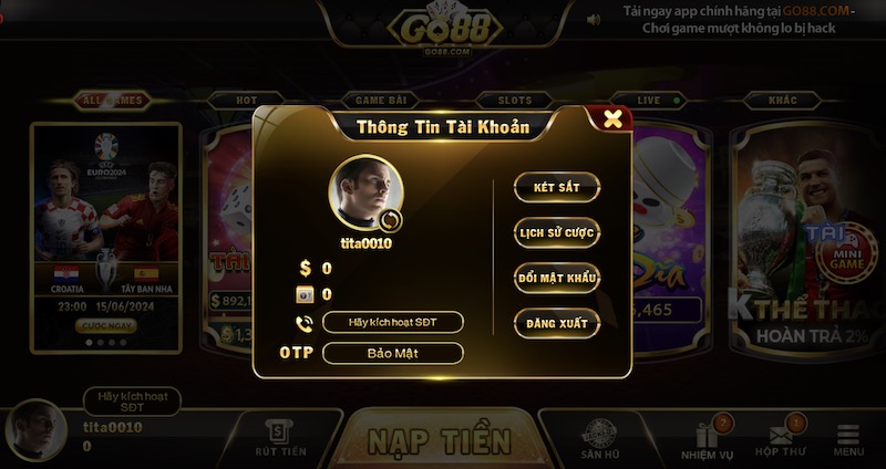 Chính sách bảo mật về thông tin người dùng Go88